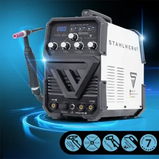 Апарат за плазмено рязане STAHLWERK AC/DC WIG/TIG 200 Plasma ST IGBT SET FULL/ 10-200 A Апарат за плазмено рязане STAHLWERK AC/DC WIG/TIG 200 Plasma ST IGBT SET FULL/ 10-200 A