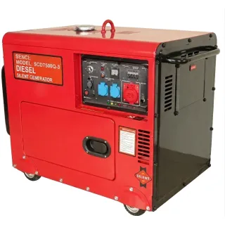 Дизелов шумоизолиран генератор SENCI SCD7500Q-3/ AVR/ 400V/ 6 kVA/ 18 л
