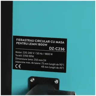 Настолен циркуляр за дърво Detoolz DZ-C236/ 1800W/ 250 мм Настолен циркуляр за дърво Detoolz DZ-C236/ 1800W/ 250 мм