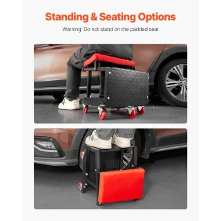 Автомонтьорски 2 в 1 стол/стъпка VEVOR XF8W218/ 136 кг