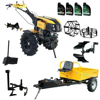 Комплект мотофреза с ремарке и аксесоари ProGARDEN PAC1273C/ 12 hp