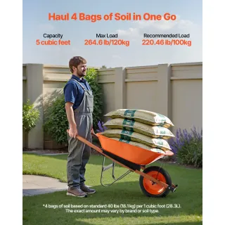 Метална градинска количка VEVOR WB-1000/ 120 кг Метална градинска количка VEVOR WB-1000/ 120 кг