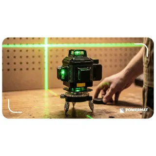 Лазерен нивелир със зелен лъч Powermat PM-PLK-4DM2/ 40 м