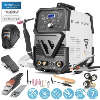 Цифров заваръчен апарат STAHLWERK AC/DC TIG 200 Pulse Pro/ 200A