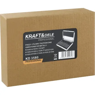 Комплект фрези за метал с опашка KraftDele KD3580/ 10 бр. Комплект фрези за метал с опашка KraftDele KD3580/ 10 бр.