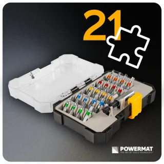 Комплект битове и удължител Powermat PM-ZB-21ZN/ 21бр. Комплект битове и удължител Powermat PM-ZB-21ZN/ 21бр.