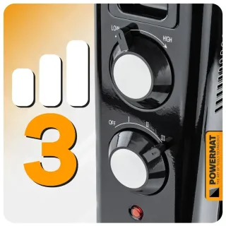 Електрически маслен радиатор POWERMAT PM-GOL-3000D/ 2.5kW/ термостат