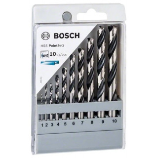 Комплект свредла Bosch HSS PoinTec 10 броя различни размери Комплект свредла Bosch HSS PoinTec 10 броя различни размери