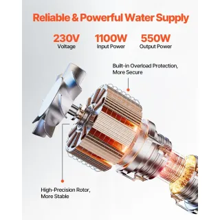 Потопяема помпа за дълбоки кладенци VEVOR 4SDM2/12/ 1100W Потопяема помпа за дълбоки кладенци VEVOR 4SDM2/12/ 1100W