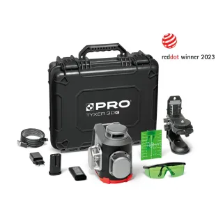 Комплект лазерен нивелир + аксесоари PRO TYXER 3DG SETPLUS/ 30 м