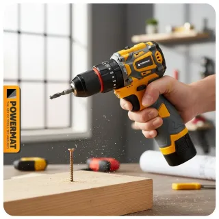 Акумулаторен винтоверт с ударна функция + аксесоари POWERMAT PM-WA-16.8V-1.5M/ 16.8V/ 2x1.5Ah