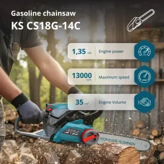 Верижен бензинов трион KOENNER-SOEHNEN KS CS18G-14C/ 1.35 hp/ 35 см