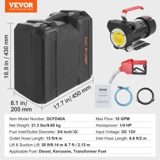 Помпа за прехвърляне на гориво VEVOR DCFD40A/ 12V