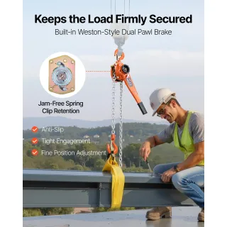 Ръчен лостов верижен телфер VEVOR HSH-3T-3M/ 3т