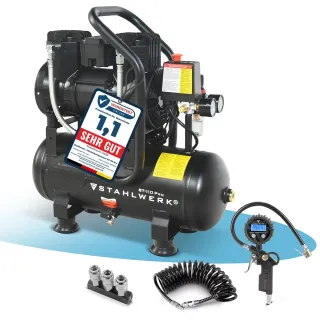 Компресор за въздух с пистолет, маркуч и разпределител STAHLWERK ST-110 Pro fully/ 1.45 kW/ 10л