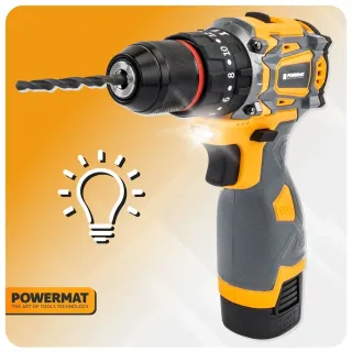 Акумулаторен винтоверт с ударна функция + аксесоари POWERMAT PM-WA-16.8V-1.5M/ 16.8V/ 2x1.5Ah