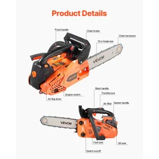 Бензинов верижен трион VEVOR 2500/ 1,02 к.с. Бензинов верижен трион VEVOR 2500/ 1,02 к.с.