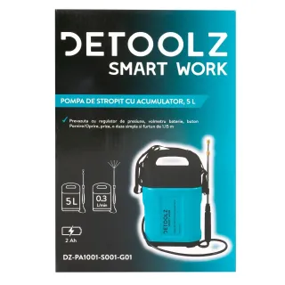 Акумулаторна пръскачка Detoolz DZ-PA1001-S001-G01/ 12V/ 2Ah/ 5 л