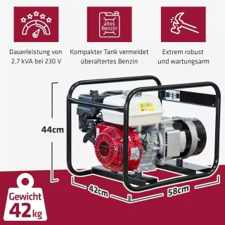 Бензинов генератор ELMAG SEB 3300W/ 230V/ 3kVA/ 3.1 л