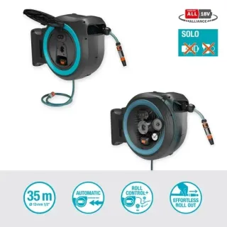 Акумулаторна стенна макара с маркуч Gardena Hose Box PowerRoll XXL solo/ 40 м