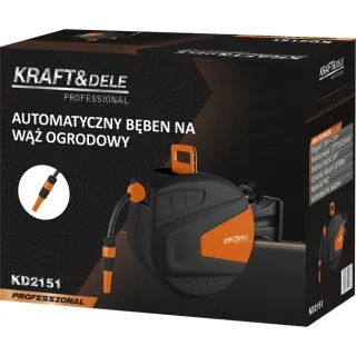 Макара с градински маркуч KraftDele KD2151/ 15 м + 1.5 м