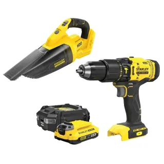 Комплект акумулаторни бормашина и прахосмукачка Stanley SFMCK219D1/ 18V/ 2Ah