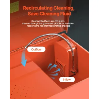 Вана за миене на части и детайли VEVOR XH-PW40G/ 135 л / 26W