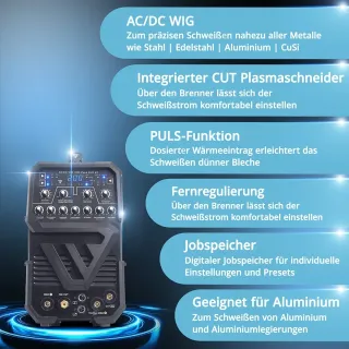 Заваръчен апарат STAHLWERK AC/DC TIG 200 Pulse CUT ST/ 200А Заваръчен апарат STAHLWERK AC/DC TIG 200 Pulse CUT ST/ 200А