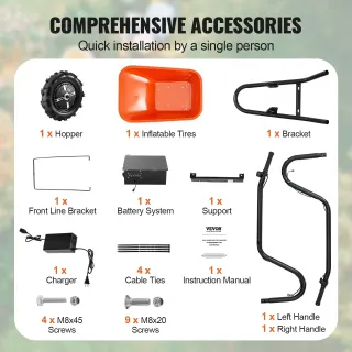 Електрическа градинска количка VEVOR EWB6414/ 500W Електрическа градинска количка VEVOR EWB6414/ 500W