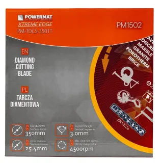 Диамантен диск за бетон, камък, гранит POWERMAT PM-TDCS-3501T/ 350 мм