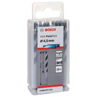 Свредло HSS за метал PoinTec 4.5 mm на Bosch комплект 10 бр. Свредло HSS за метал PoinTec 4.5 mm на Bosch комплект 10 бр.