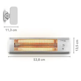 Лъчист инфрачервен отоплител TROTEC IR 1200 S, 0.6 kW - 1.2 kW