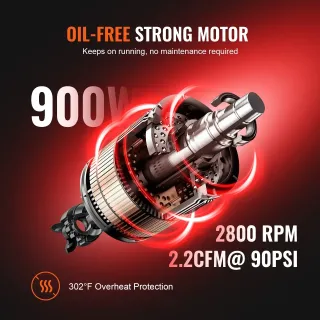 Компресор за въздух VEVOR WSK9L900W220V338SV2/ 900W/ 8л