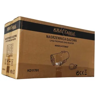 Газов калорифер KraftDele KD11701/ 40 kW/ 650 m³/h, с LED дисплей