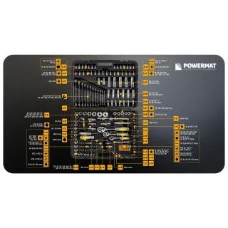 Комплект тресчотки, вложки (гедоре) POWERMAT PM-ZKNB-216SU-PRO/ 216 части 1/2