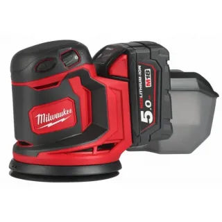 Акумулаторен ексцентършлайф Milwaukee M18BOS125-502B/ 18V/ 2x5Ah