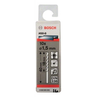 Свредло HSS-G за метал на Bosch 1.5 mm комплект 10 броя Свредло HSS-G за метал на Bosch 1.5 mm комплект 10 броя