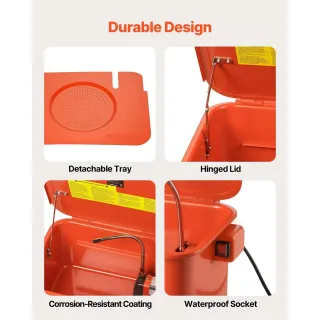 Вана за миене на части и детайли VEVOR XH-PW3-1/2G/ 19 л/ 26W