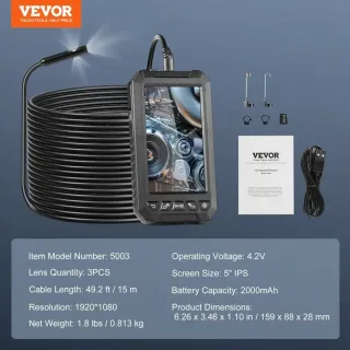 Ендоскопска камера VEVOR 5003/4.2V/ 2000mAh Ендоскопска камера VEVOR 5003/4.2V/ 2000mAh