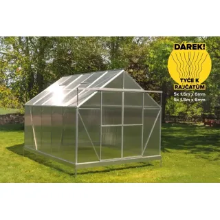 Оранжерия поликарбонатна със стоманена основа PROTECO 6221SK310PRE/ 3.1 x 2.54 м