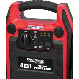 Стартерно устройство 4в1 + осветление + компресор KraftDele KD5346/ 1200/600A/ 22Ah/ 12V
