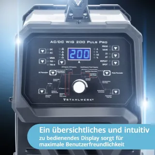 Цифров заваръчен апарат STAHLWERK AC/DC TIG 200 Pulse Pro/ 200A