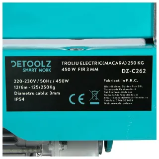 Електрически телфер Detoolz DZ-C262/ 450W