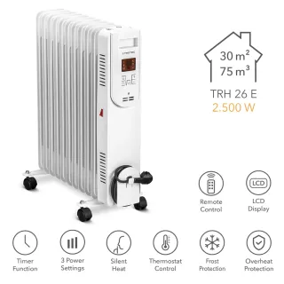 Маслен радиатор TROTEC TRH 26 E/ с дистанционно/ 2,5kW