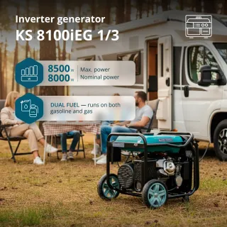 Инверторен генератор газ/бензин KOENNER-SOEHNEN KS 8100iEG 1/3/ 230/400V/ 8.5kW/ 20л