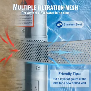 Потопяема помпа за дълбоки кладенци VEVOR 4SDM6/15/ 1500W Потопяема помпа за дълбоки кладенци VEVOR 4SDM6/15/ 1500W