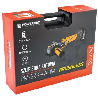 Акумулаторен ъглошлайф POWERMAT PM-SZK-4AHM/ 21V/ 4Ah Акумулаторен ъглошлайф POWERMAT PM-SZK-4AHM/ 21V/ 4Ah