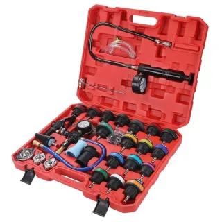 Комплект за тестване на течове от охладителната система на автомобили KraftDele KD12501/ 28 части