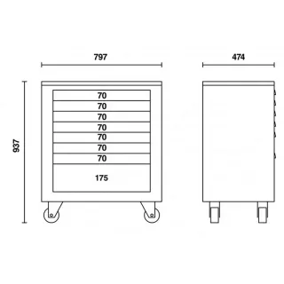 Мобилен шкаф на колела със 8 чекмеджета Beta Tools C55 C8