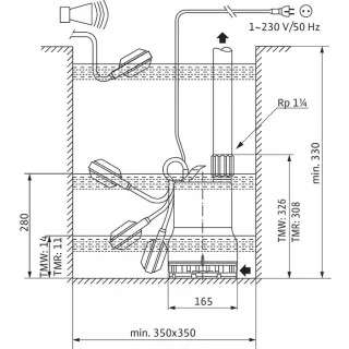 Потопяема дренажна помпа Wilo TMR 32/11, 230 V, 550 W